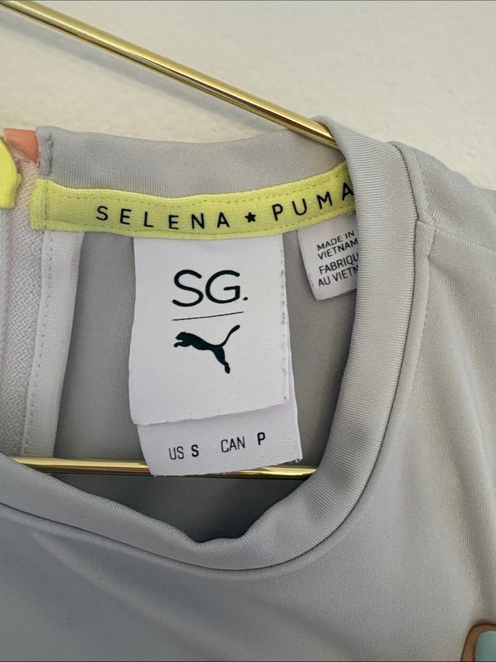 PUMA x SG Selena Gomez Limited Edition Cut Out Gray High-Neck Crop Top - Picture 3 of 5